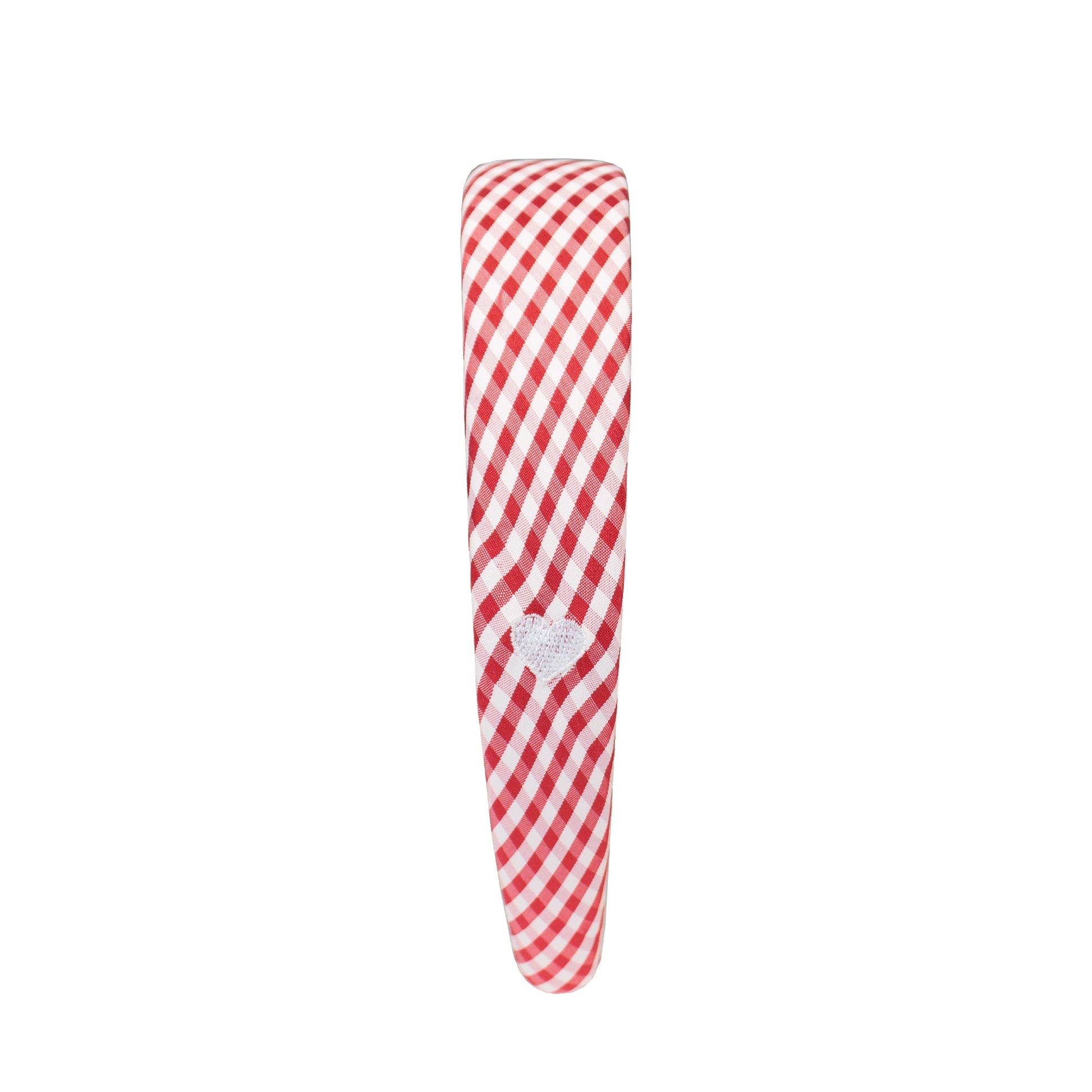 Halo Headband in Cherry Gingham side view