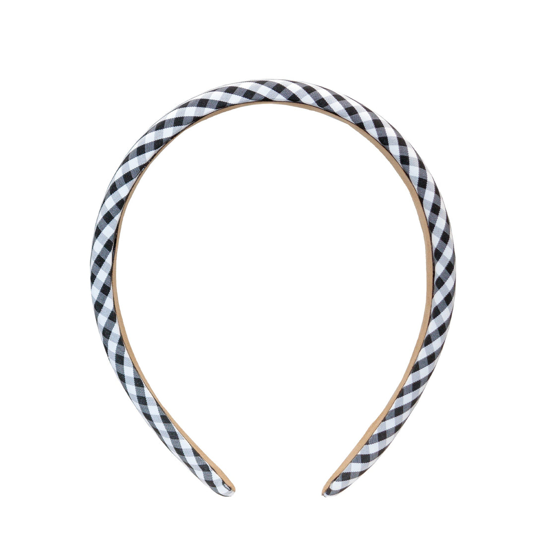 Halo Headband in Navy Gingham front and side views