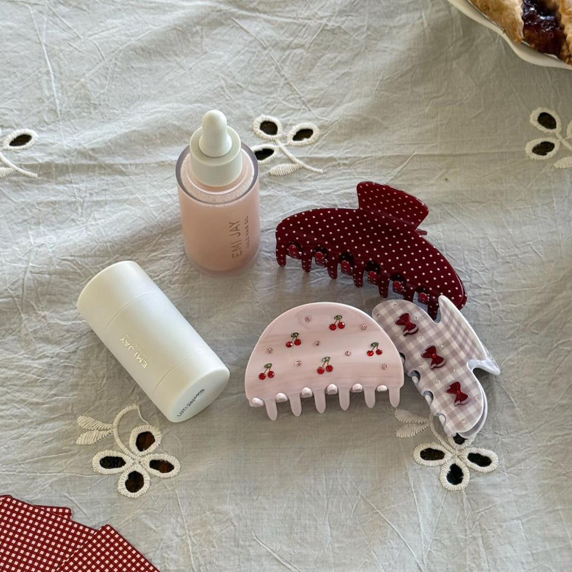 assorted emi jay hair care and accessories