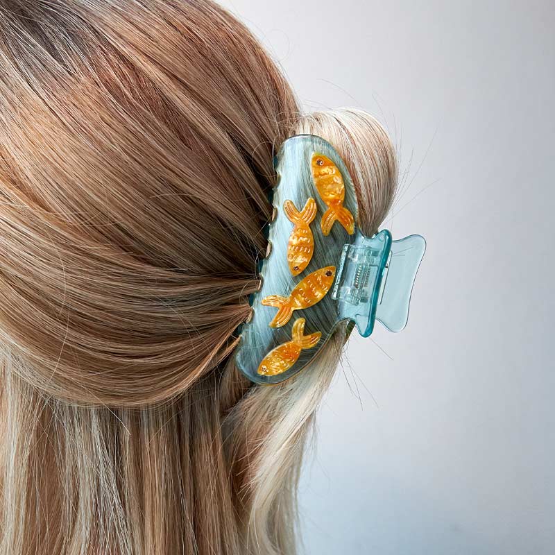 Large Vivid Goldfish Hair Claw Clips