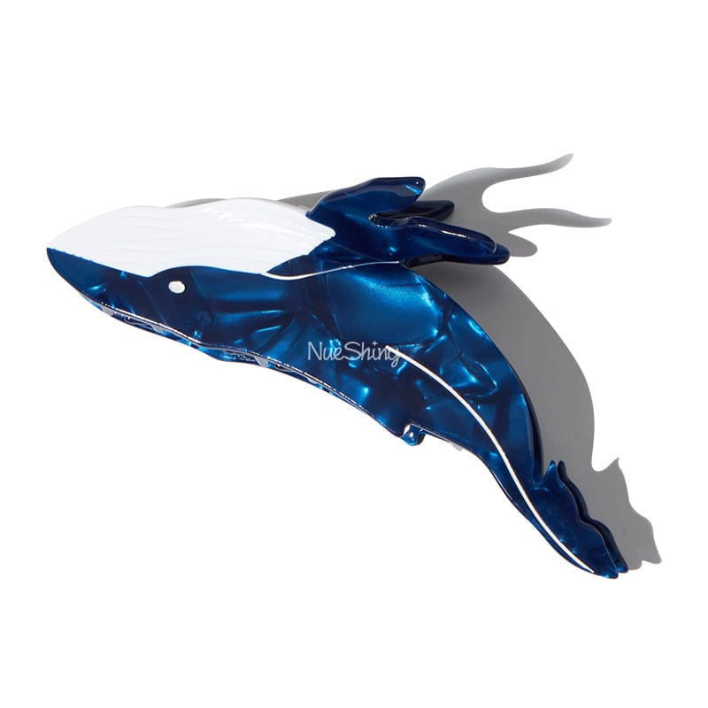 Jumbo Blue Whale Hair Claw Clips
