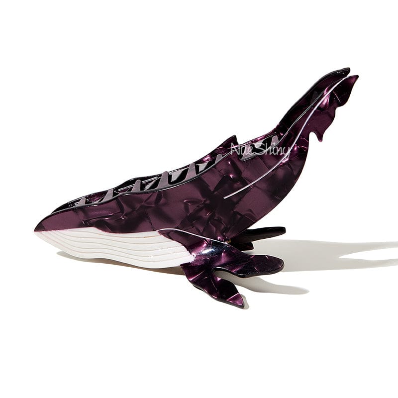 Jumbo Diamond Garnet Whale Hair Claw Clips
