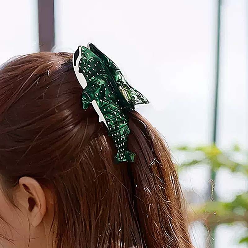 Large Green Whale Shark Hair Claw Clips