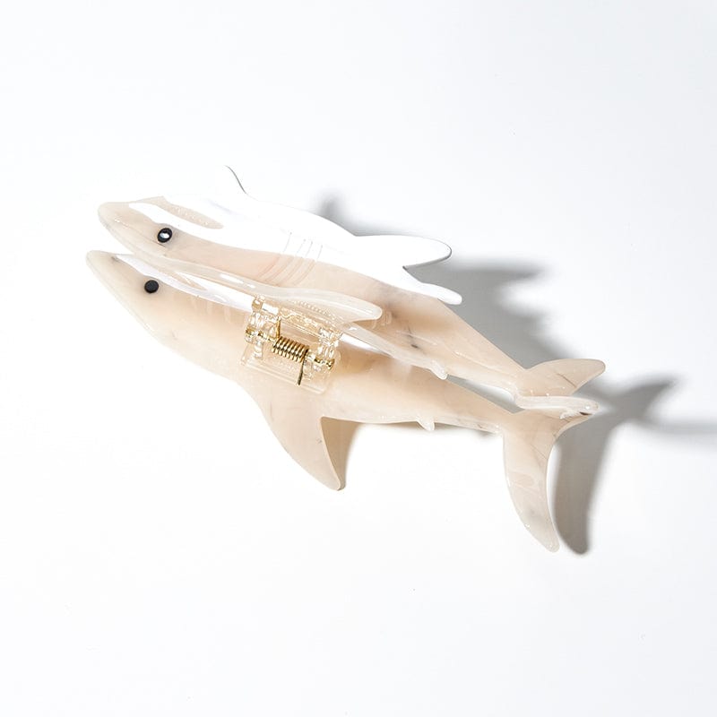 Jumbo Tan Shark Hair Claw Clips