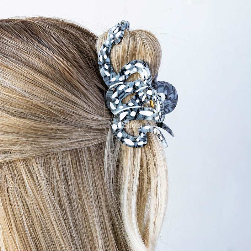 Large  Black Snake Hair Claw Clips