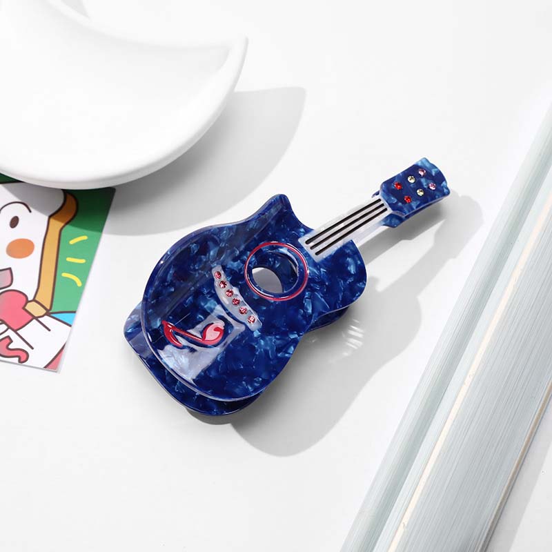 Large  Blue Guitar Hair Claw Clips