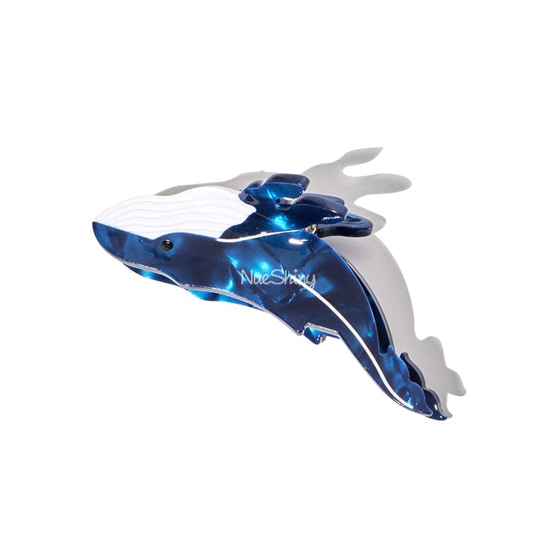 Medium Blue Whale  Hair Claw Clips