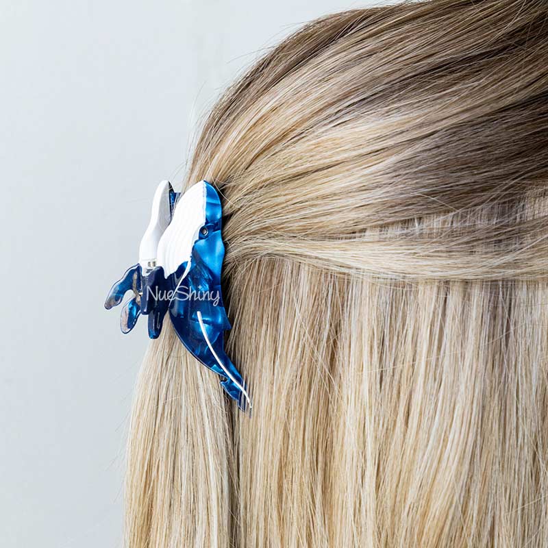 Medium Blue Whale  Hair Claw Clips