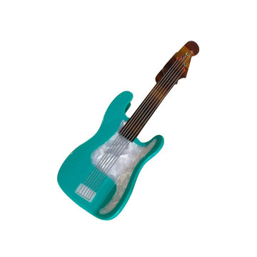 Large  Blue And Green Guitar Hair Claw Clips