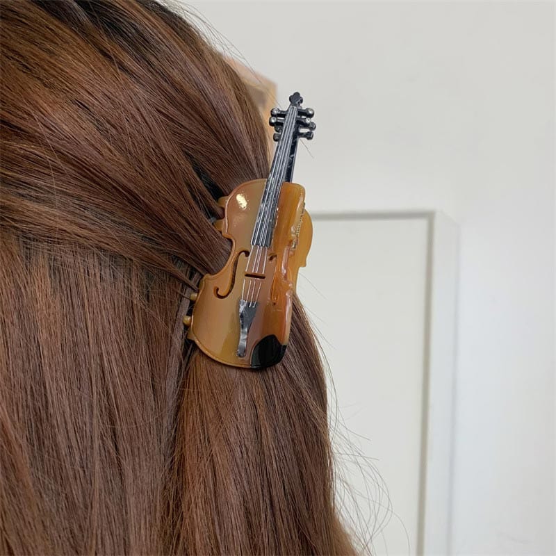 Large  Caramel Violin Hair Claw Clips