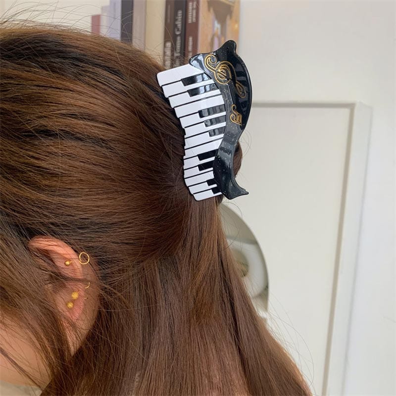Medium Small Piano Hair Claw Clips