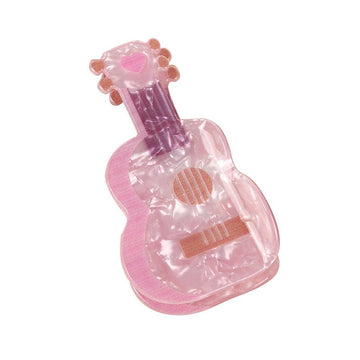 Medium Pink Guitar Hair Claw Clips