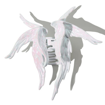 Pearlescent White Angel Hair Claw Clips
