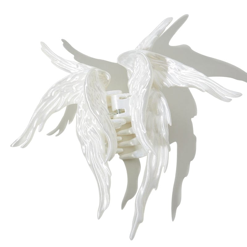 Silky White Angel Hair Claw Clips