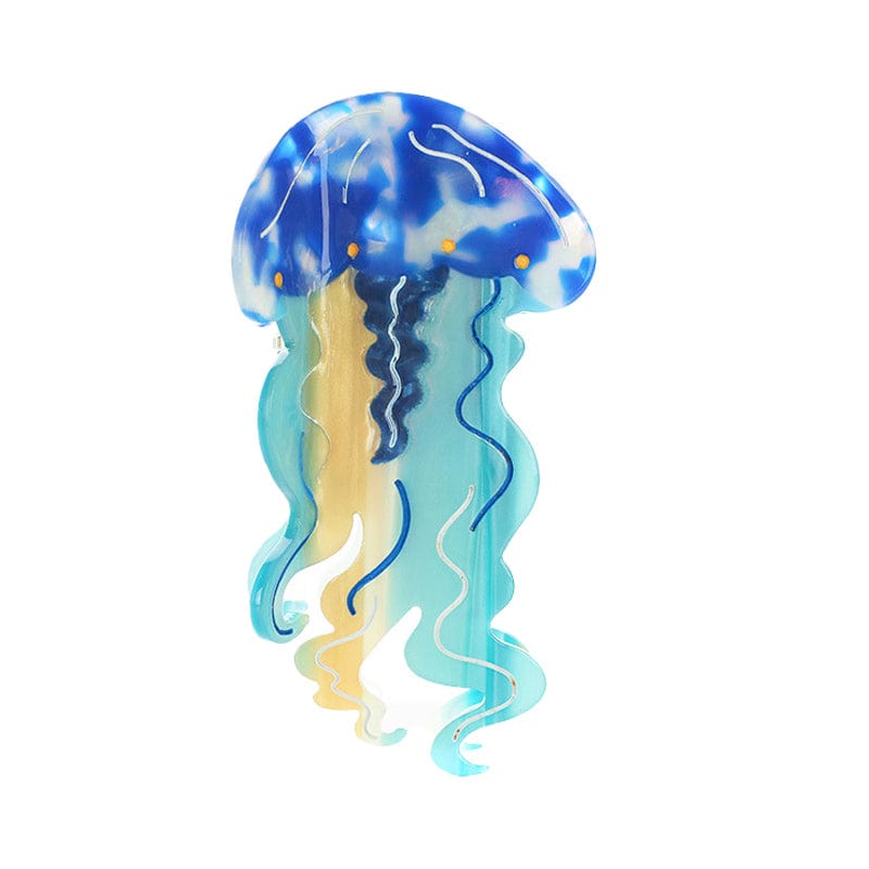 Medium Cartoon Blue Jellyfish Hair Claw Clips