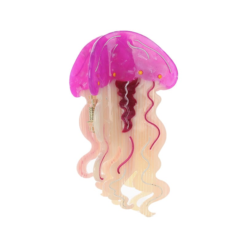 Medium Cartoon Purple Jellyfish Hair Claw Clips