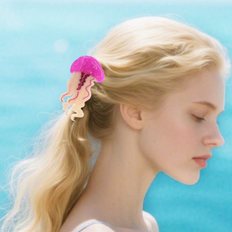 Medium Cartoon Purple Jellyfish Hair Claw Clips