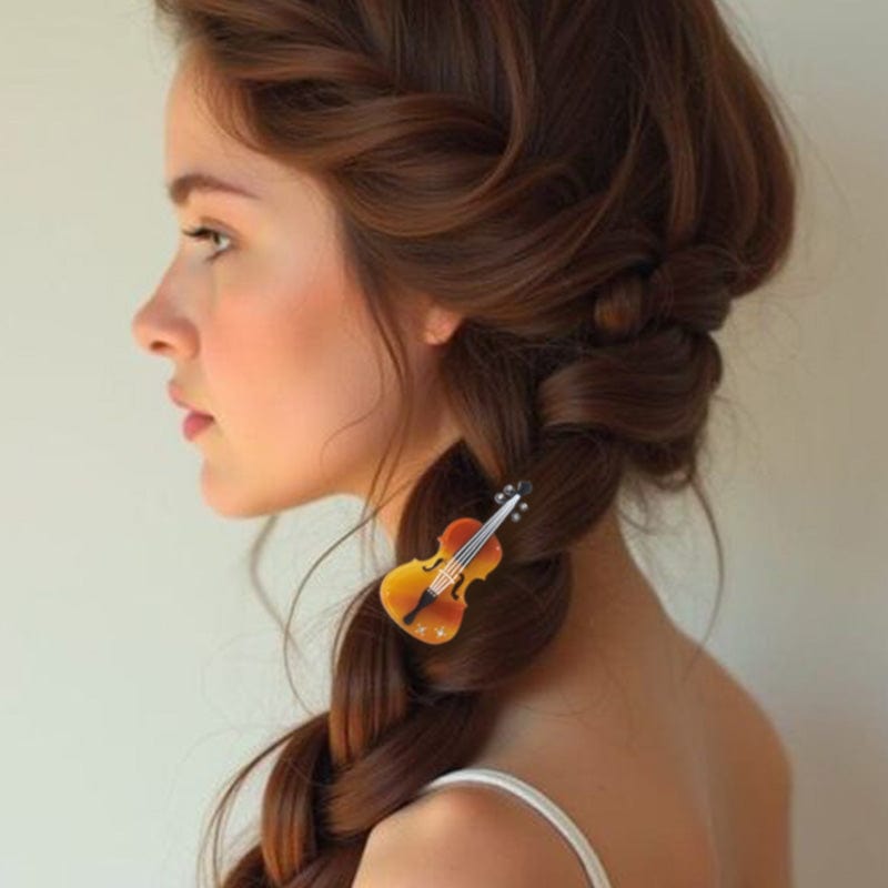 Small Sunset Violin Hair Clip