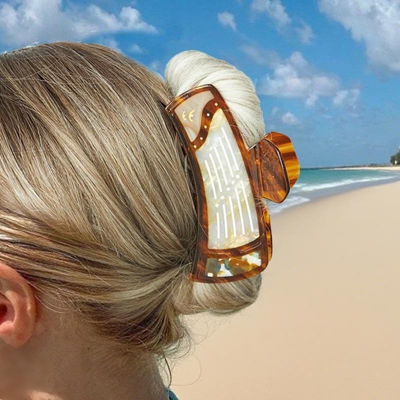 Large Amber Crane – Zither Hair Claw Clips