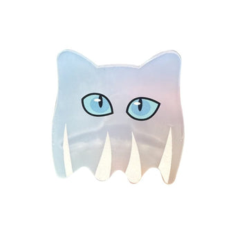 Small White Cat Ghost Hair Claw Clips