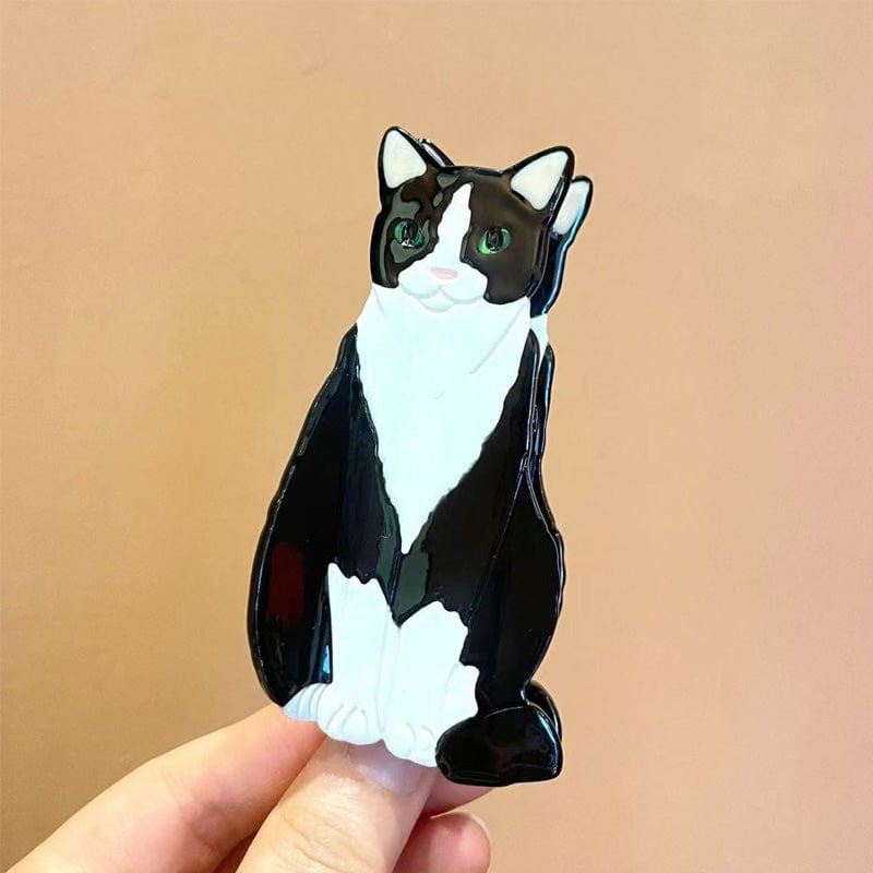 Medium Tuxedo Cat Hair Claw Clips