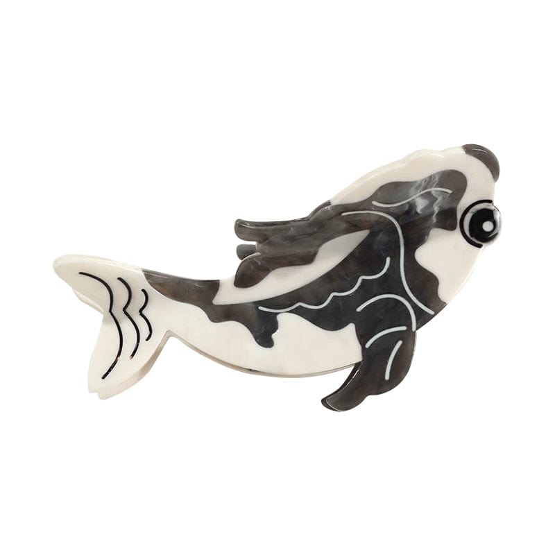 Large Black Cartoon Koi Fish Hair Claw Clips