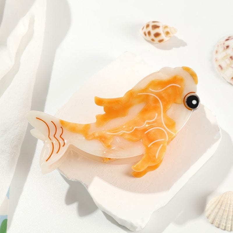 Large Yellow Cartoon Koi Fish Hair Claw Clips
