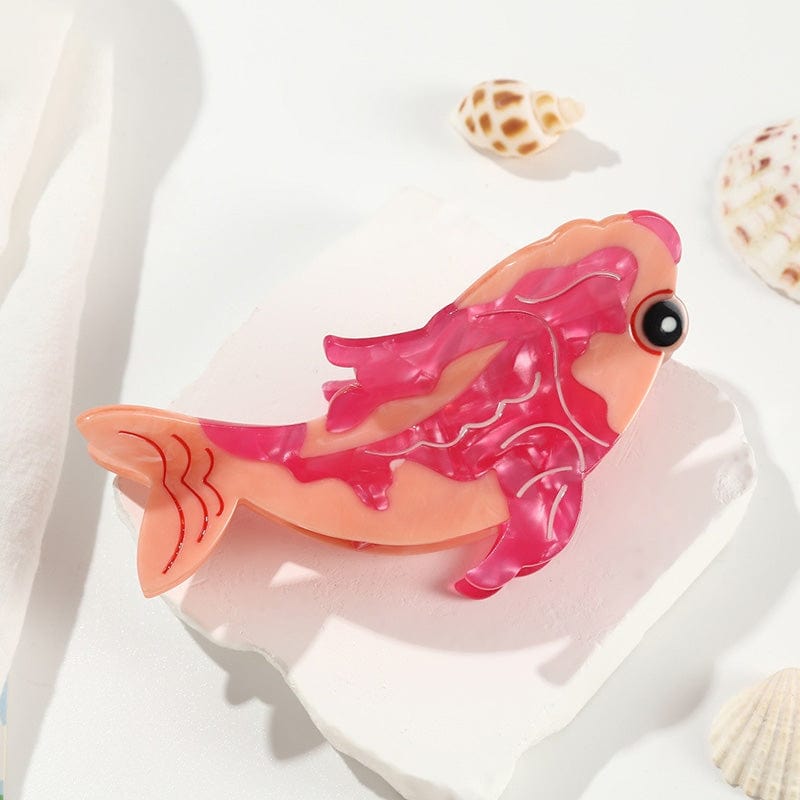 Large Pink Cartoon Koi Fish Hair Claw Clips