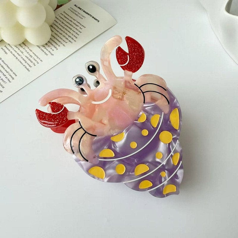 Medium Purple Hermit Crab Hair Claw Clips