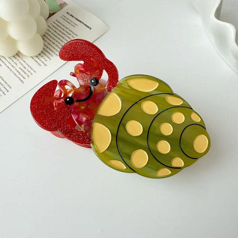 Medium Green Hermit Crab Hair Claw Clips