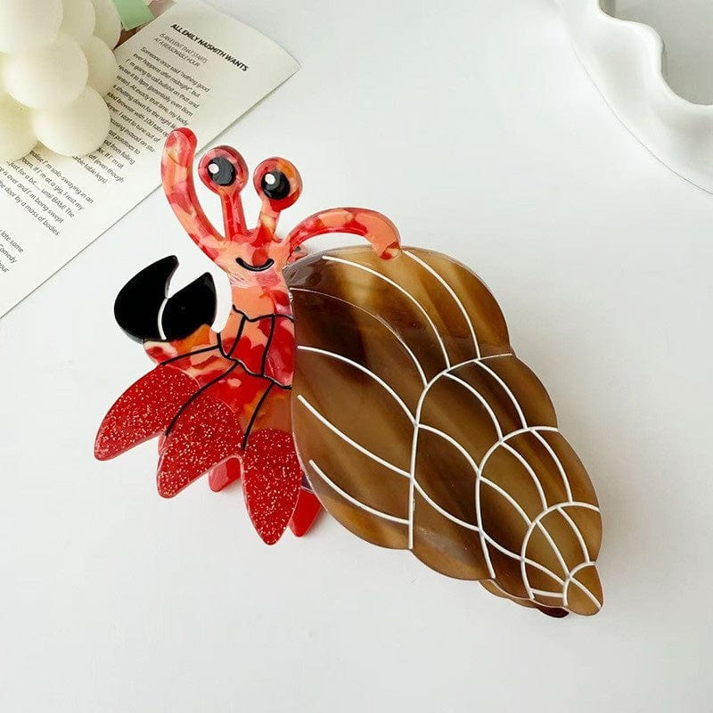 Medium Brown Hermit Crab Hair Claw Clips