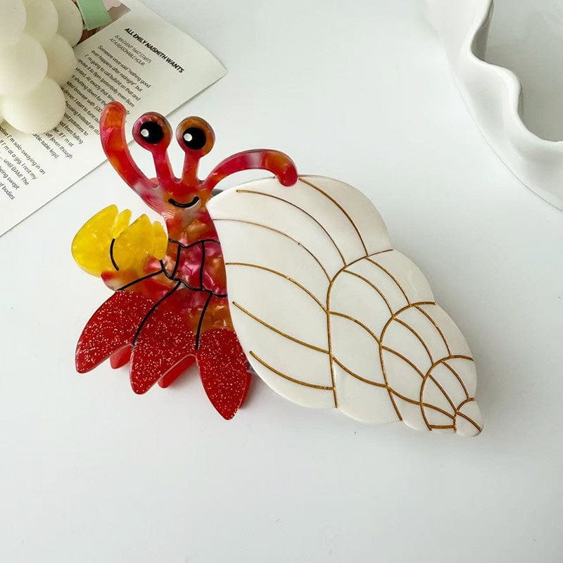 Medium White Hermit Crab Hair Claw Clips